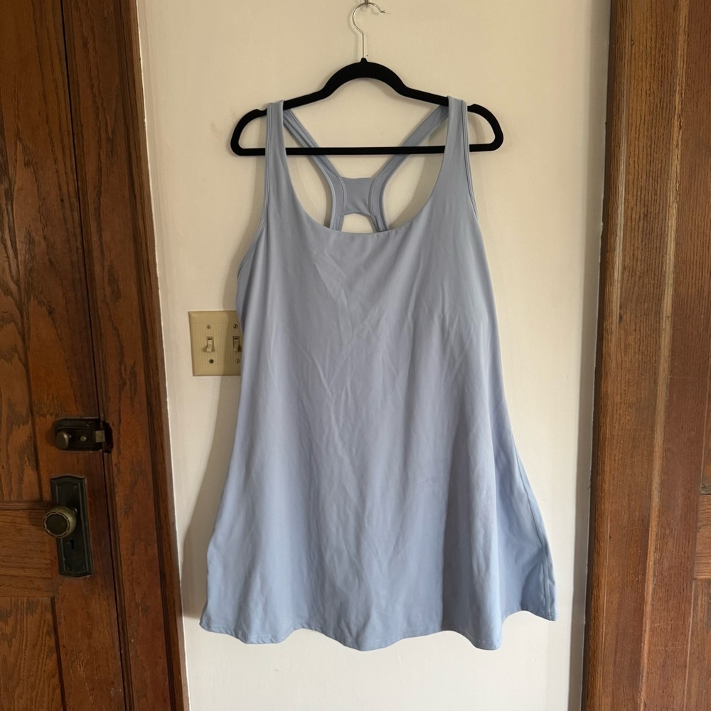 HALARA plus size Light Blue Sleeveless Mini Dress
